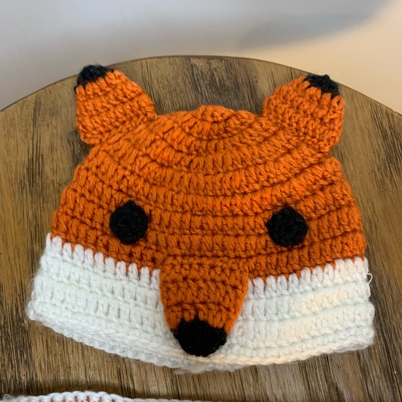 Fox Crochet Hat and Diaper Cover Baby's 0-9M Multicolor - 2pc Set - Picture 2 of 5
